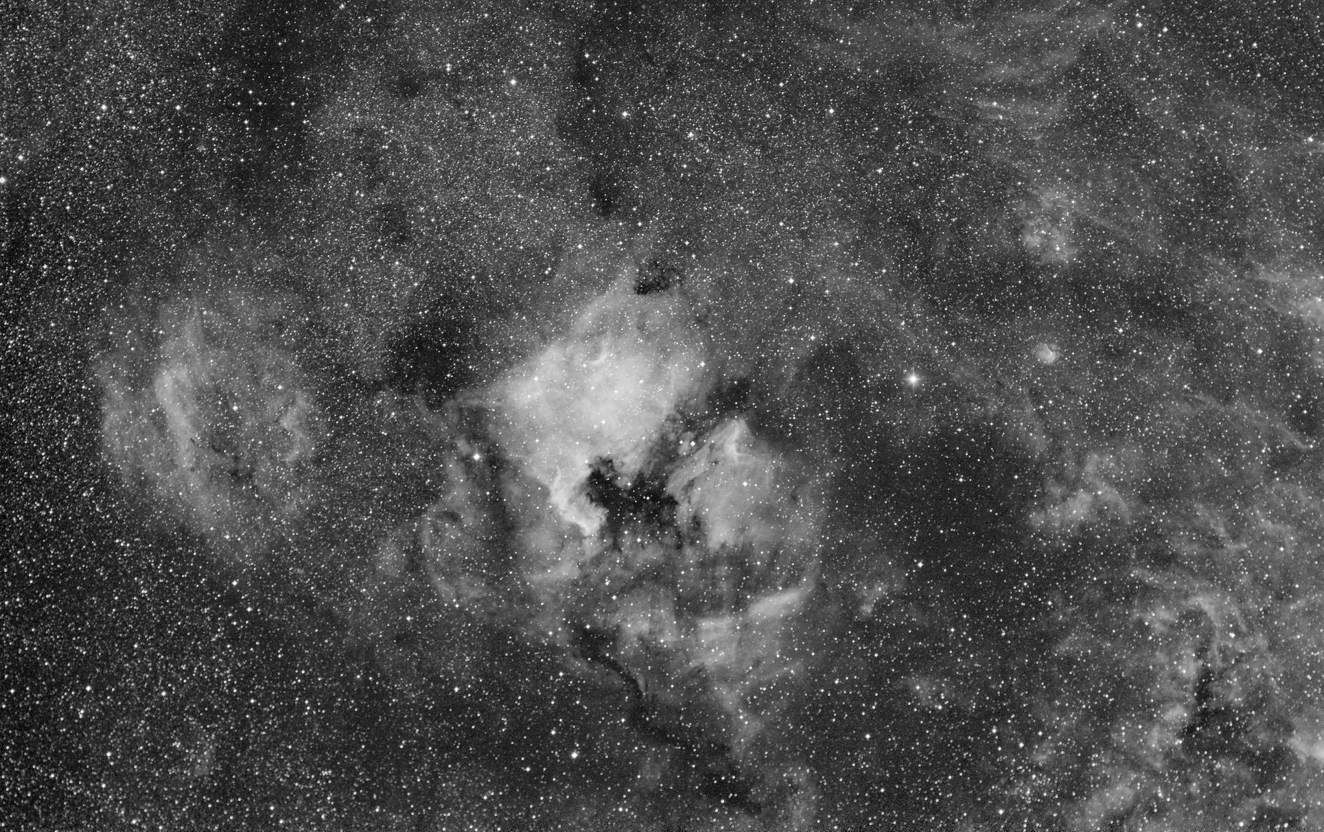 Test NGC 7000 H - alpha ''širokoúhle''