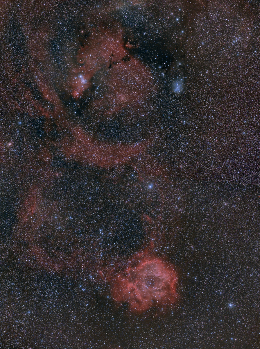 NGC2237, NGC2264, Stromeček, Roseta