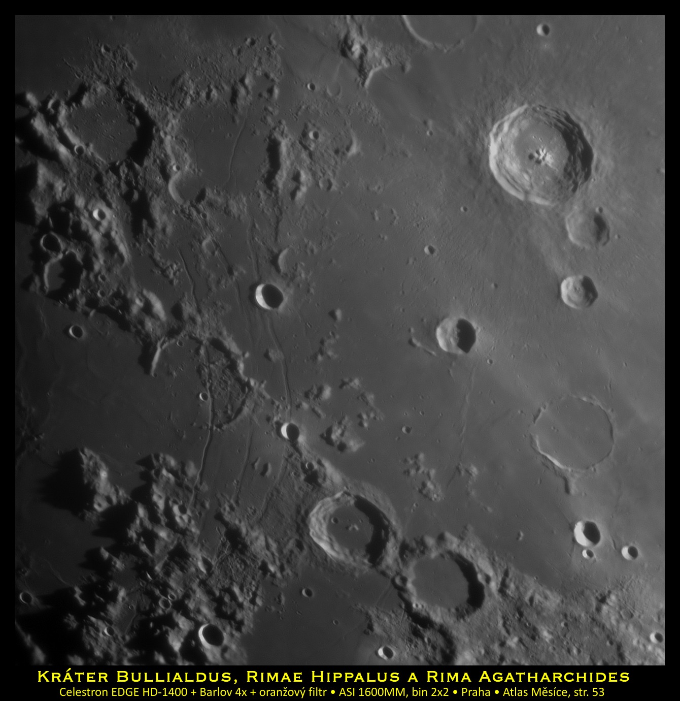 Bullialdus, König, Rimae Hippalus a Agatharchides