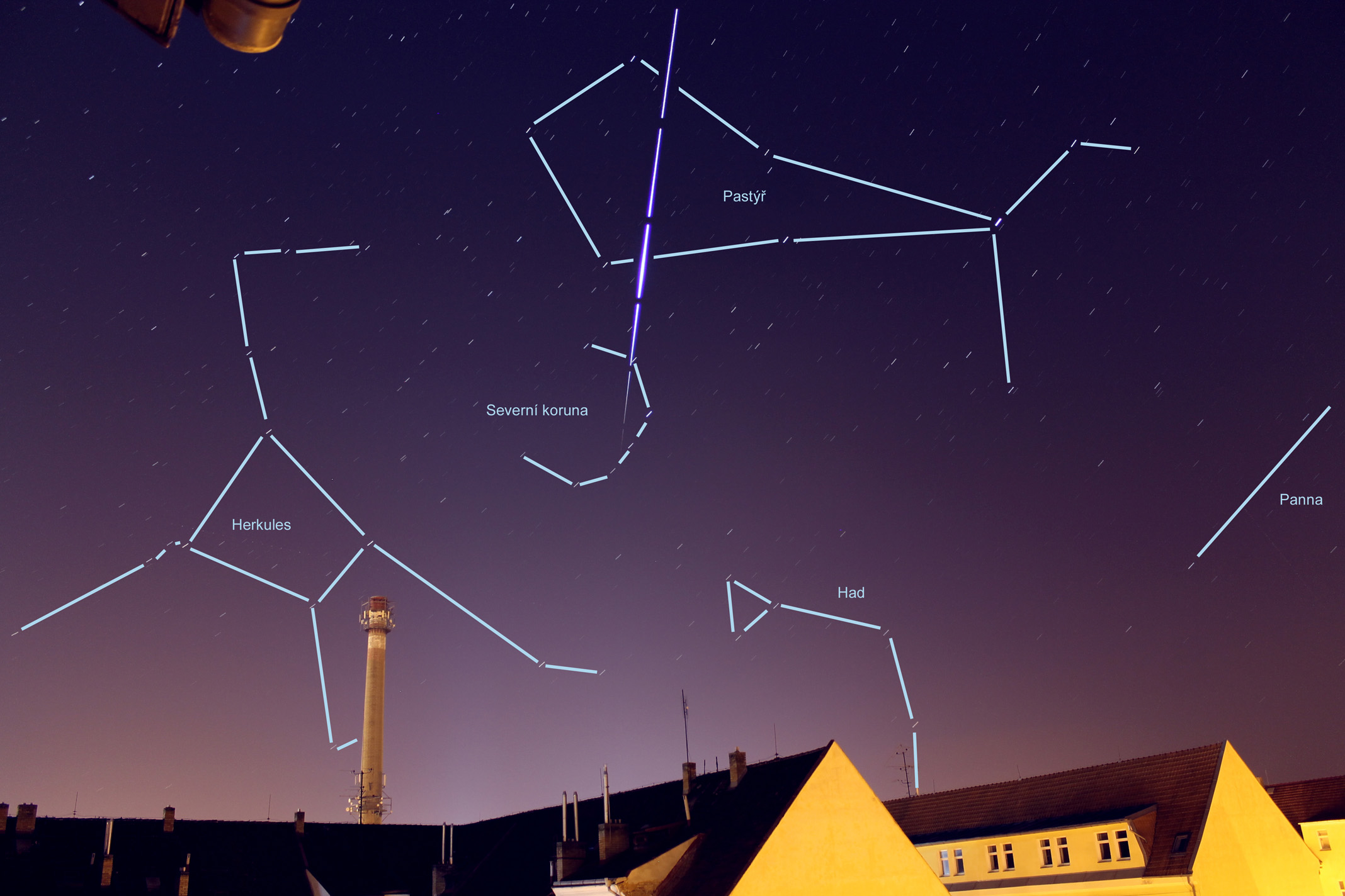 ISS 13.4.2012 - průlet severní korunou