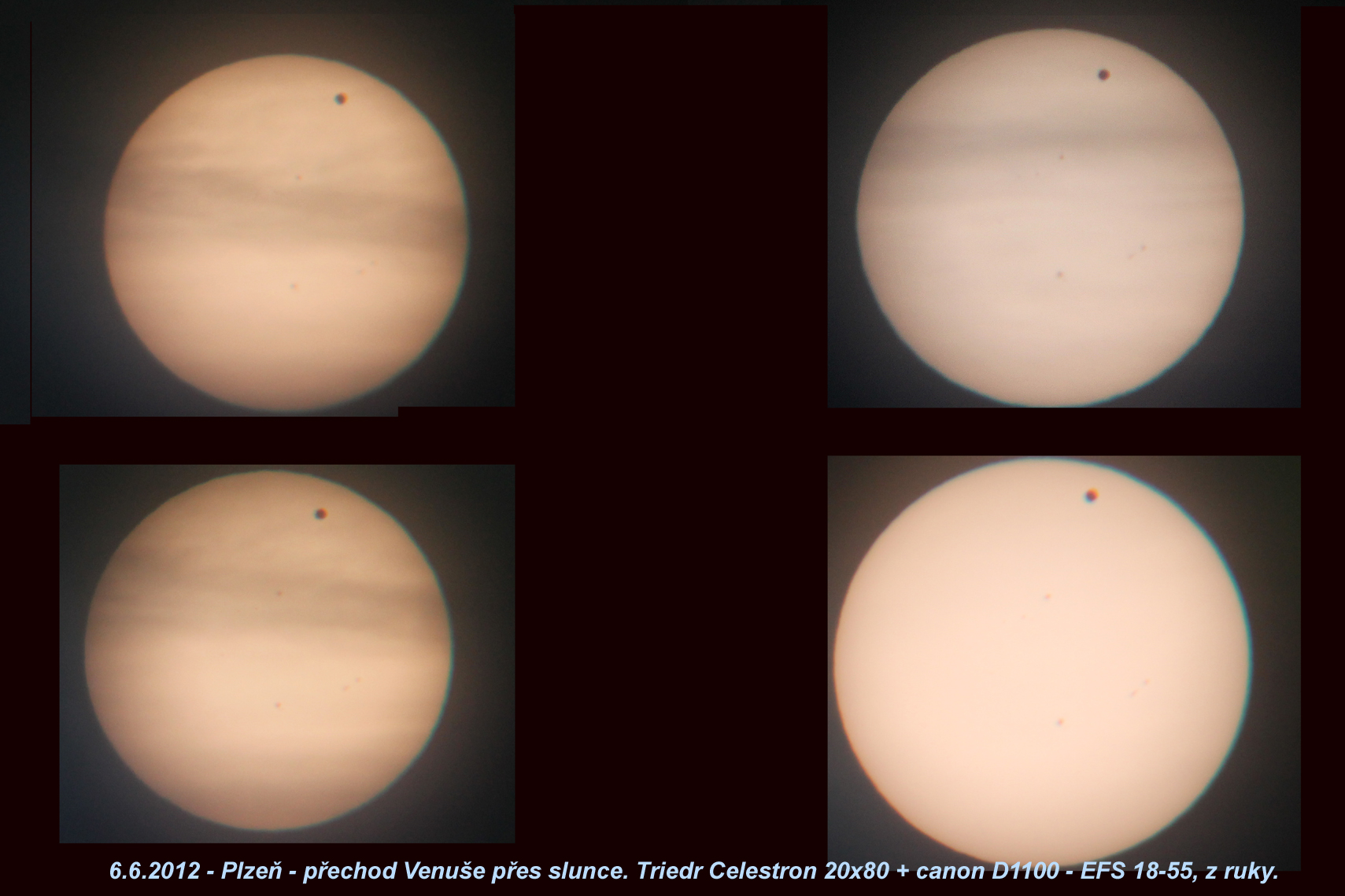 zákryt slunce venuší přes triedr