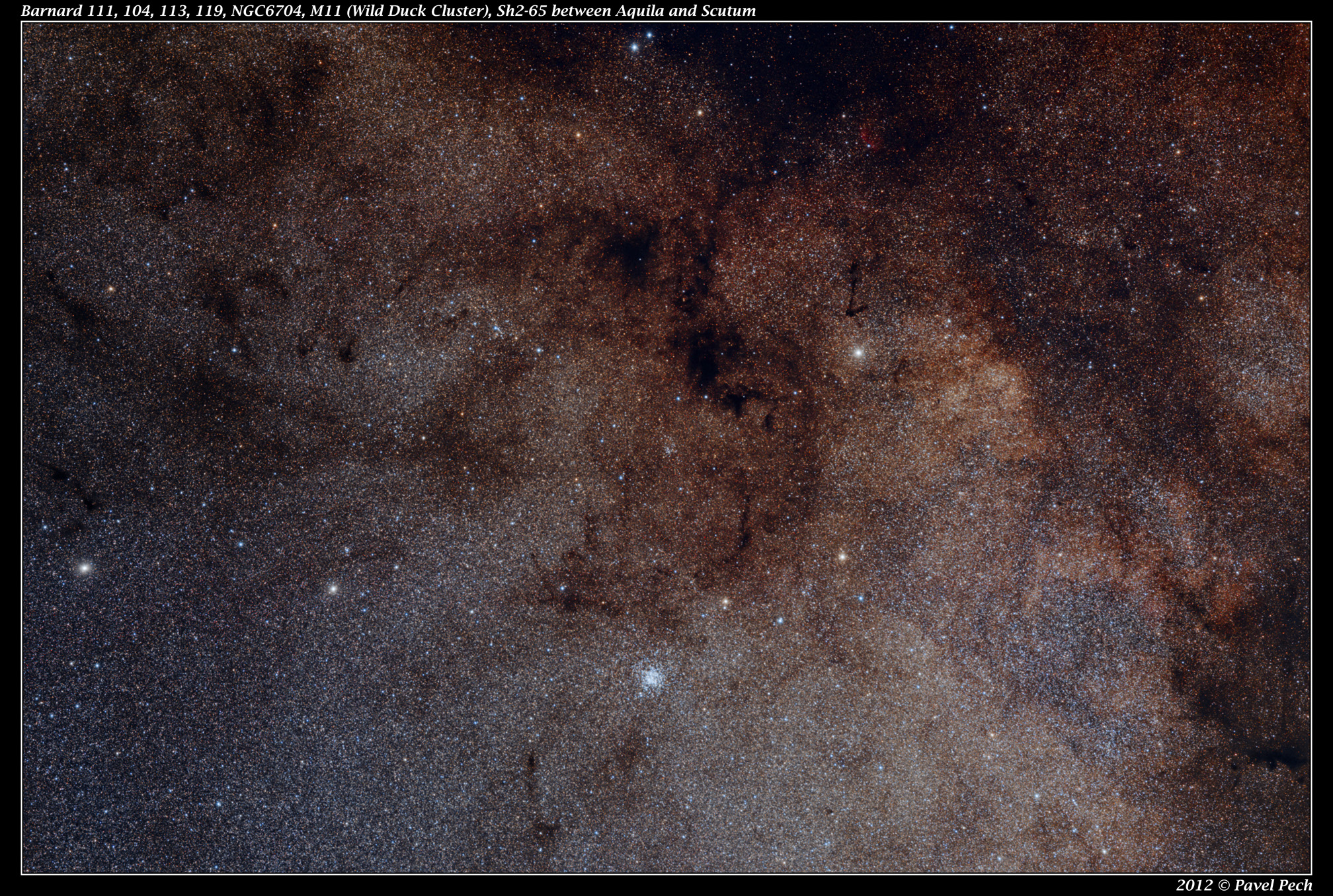 Barnard 111, 104, 113, 119, NGC6704, M11, Sh2-65