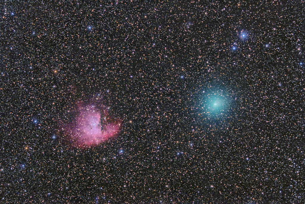 kometa 103P/Hartley a NGC281 Pacman