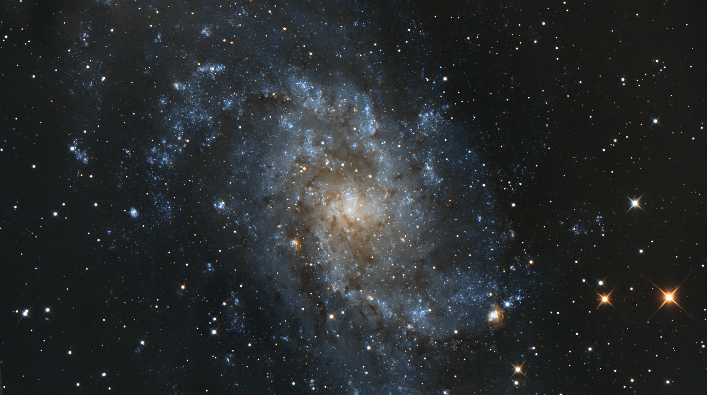 M33 - test spojeni DSLR dat s mono.