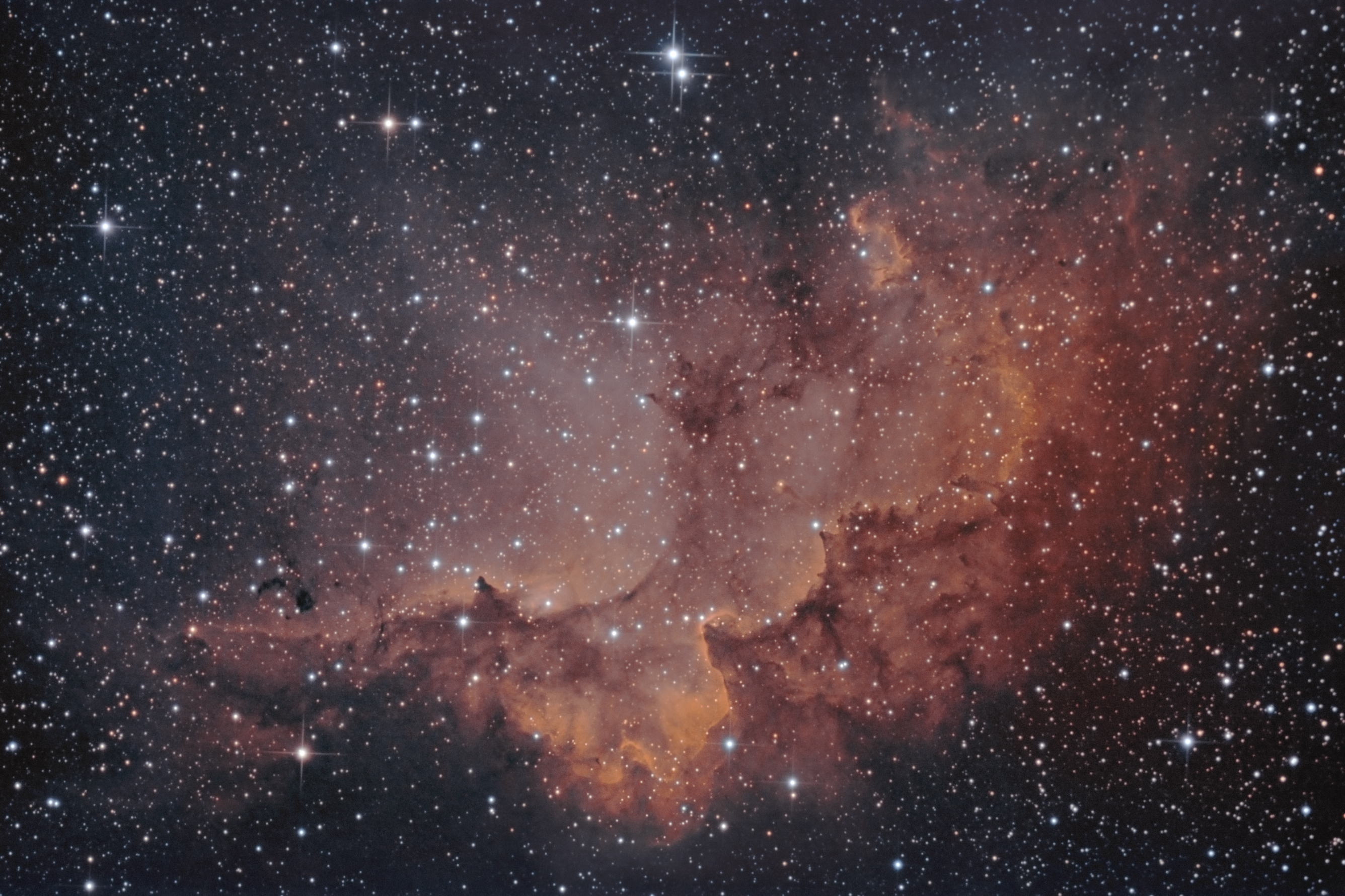 NGC7380 Bicolor (LRGB=HaBaa, HaBaa,HaBaa+OIII,OIII)