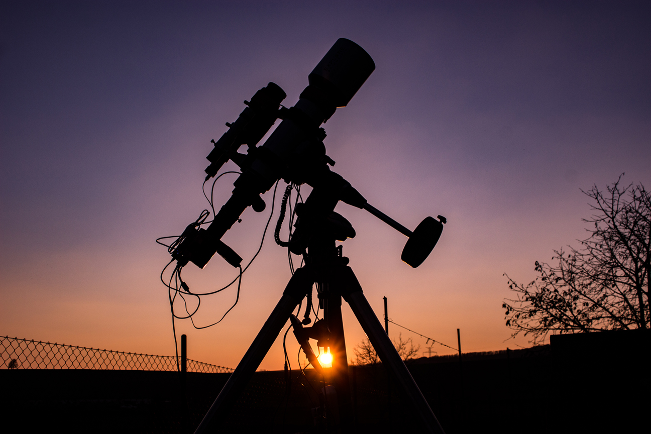 Fotografická sestava při západu