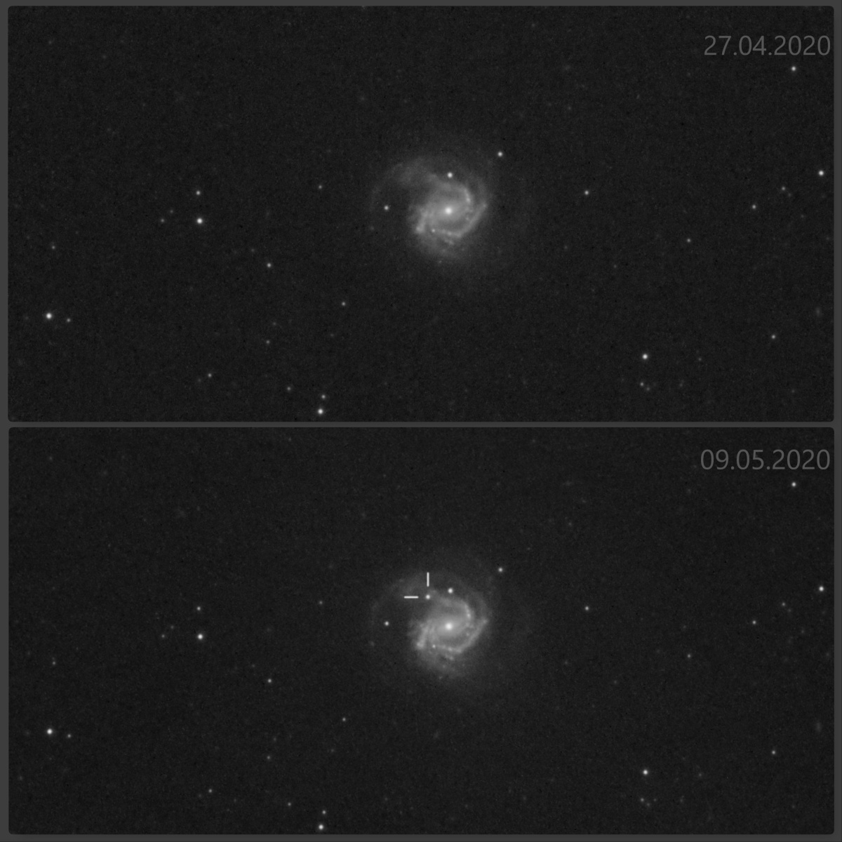 SN 2020jfo v M61 porovnanie