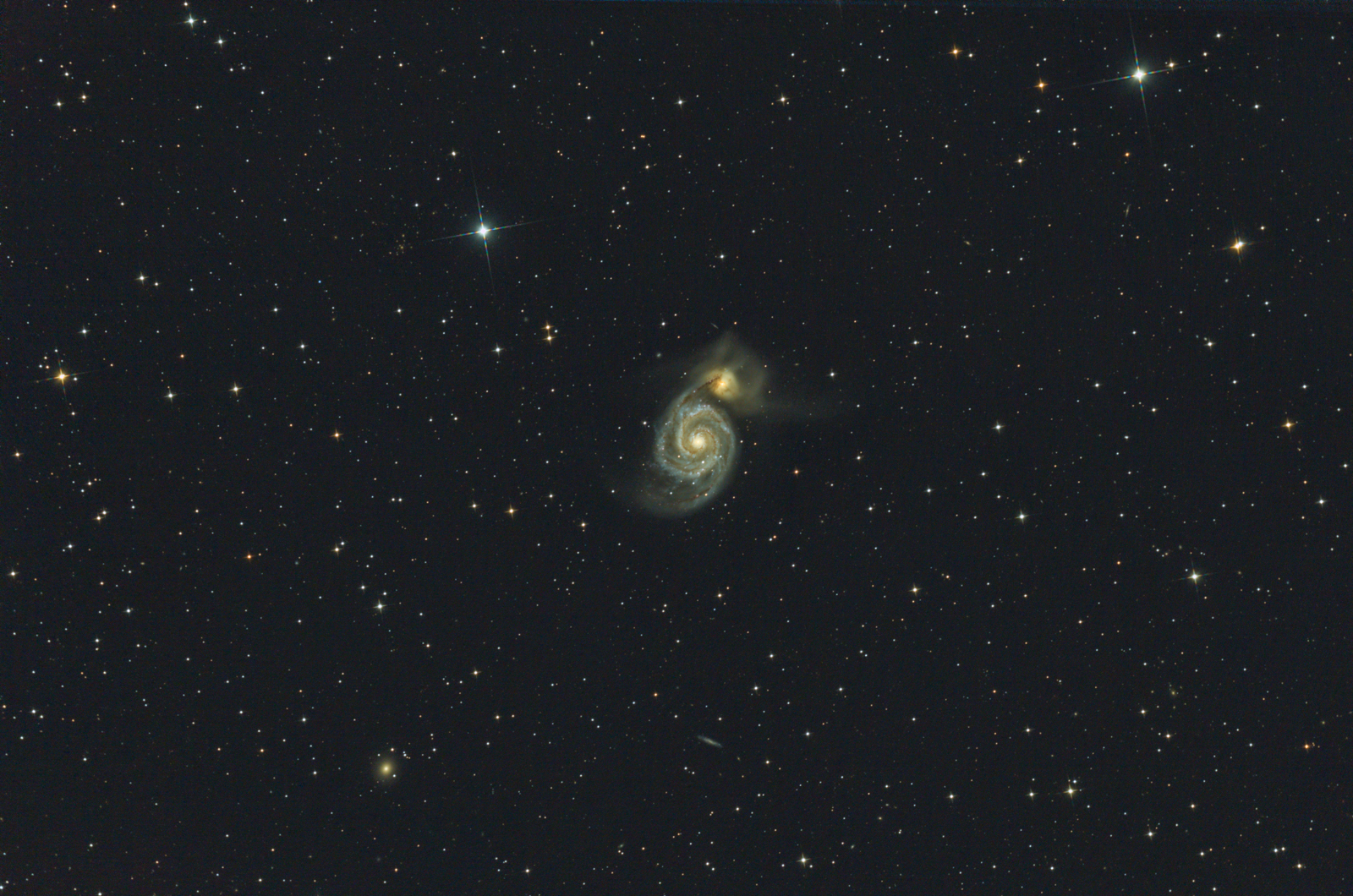 Vírová galaxie, M51, NGC 5194-95,IC4263 in CVn
