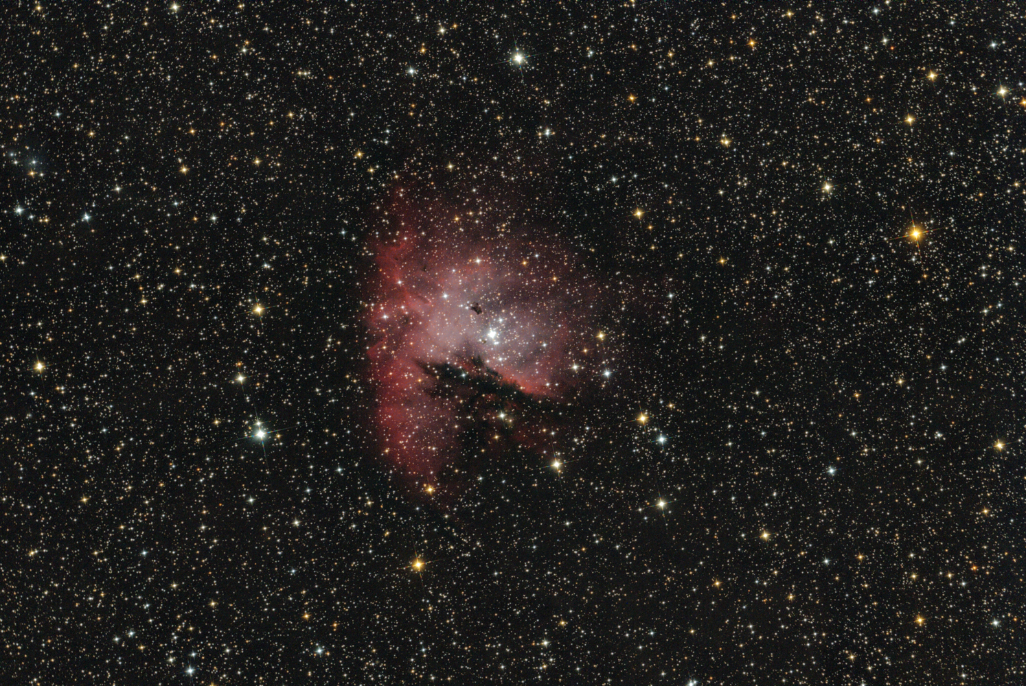 Pacman nebula, NGC 281, IC 11, Sh2-184 v Cas