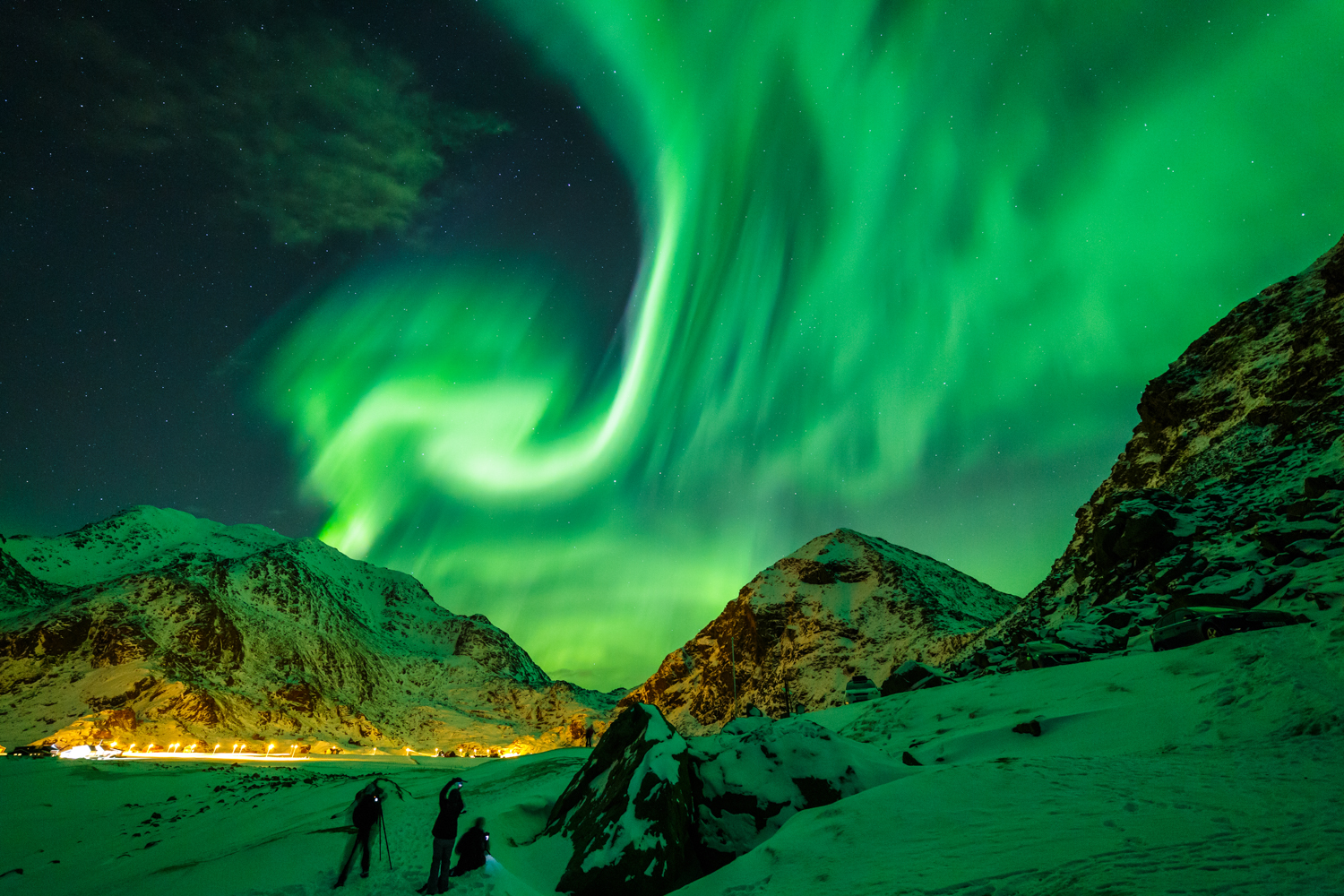 Polární záře, Lofoten, Norway 