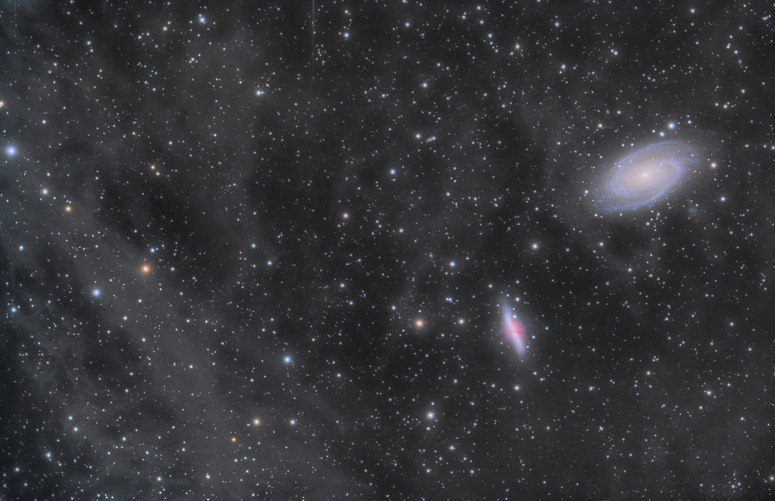 M81, M82, Integrated Flux Nebula (IFN)