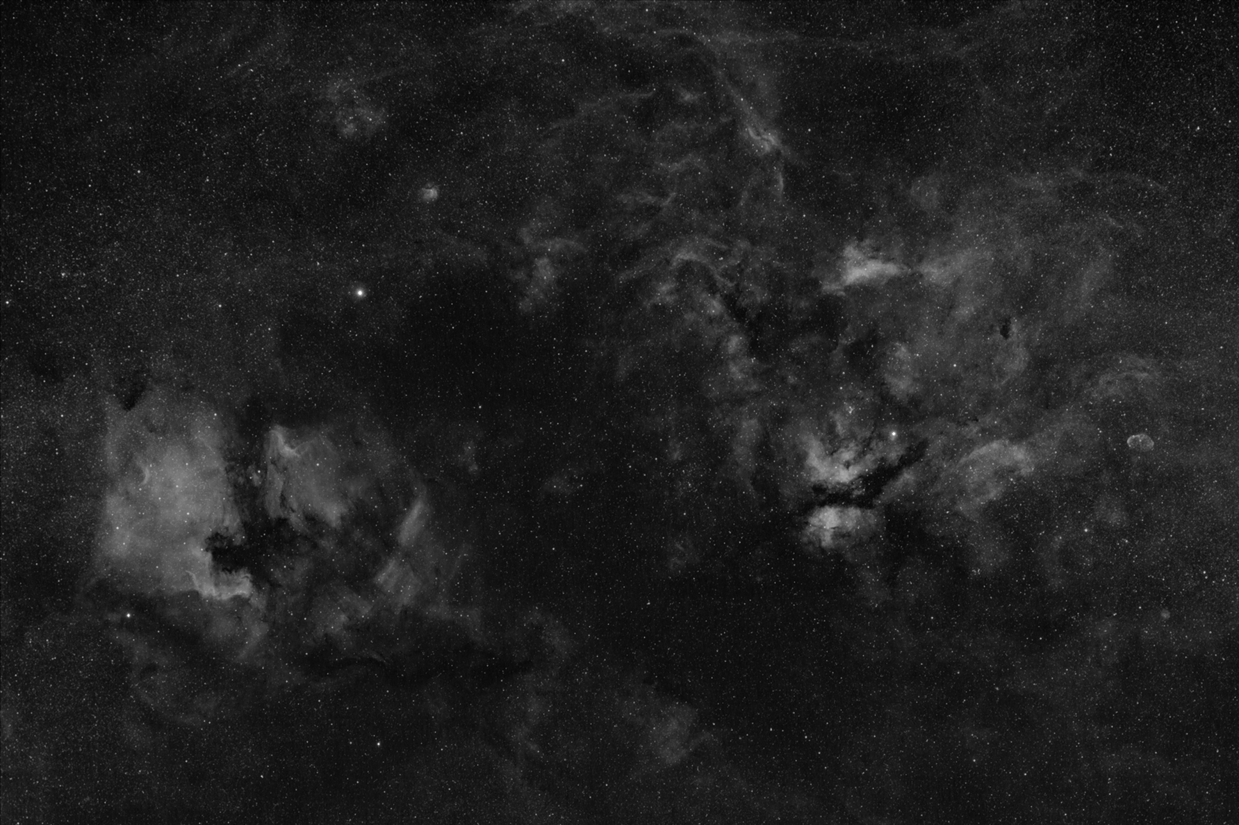 Sadr, NGC 7000 a NGC6888
