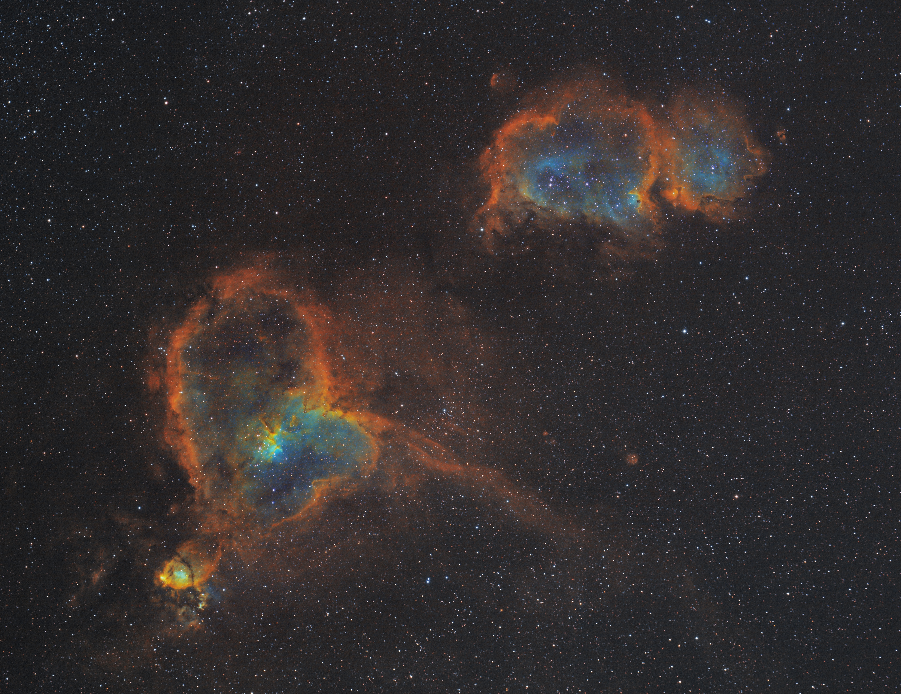 Heart and Soul Nebula (IC1805, IC1848), pokus o HST