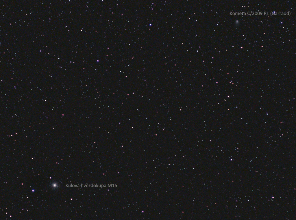 Kometa C/2009 P1 (Garradd) vzdalující se od M15