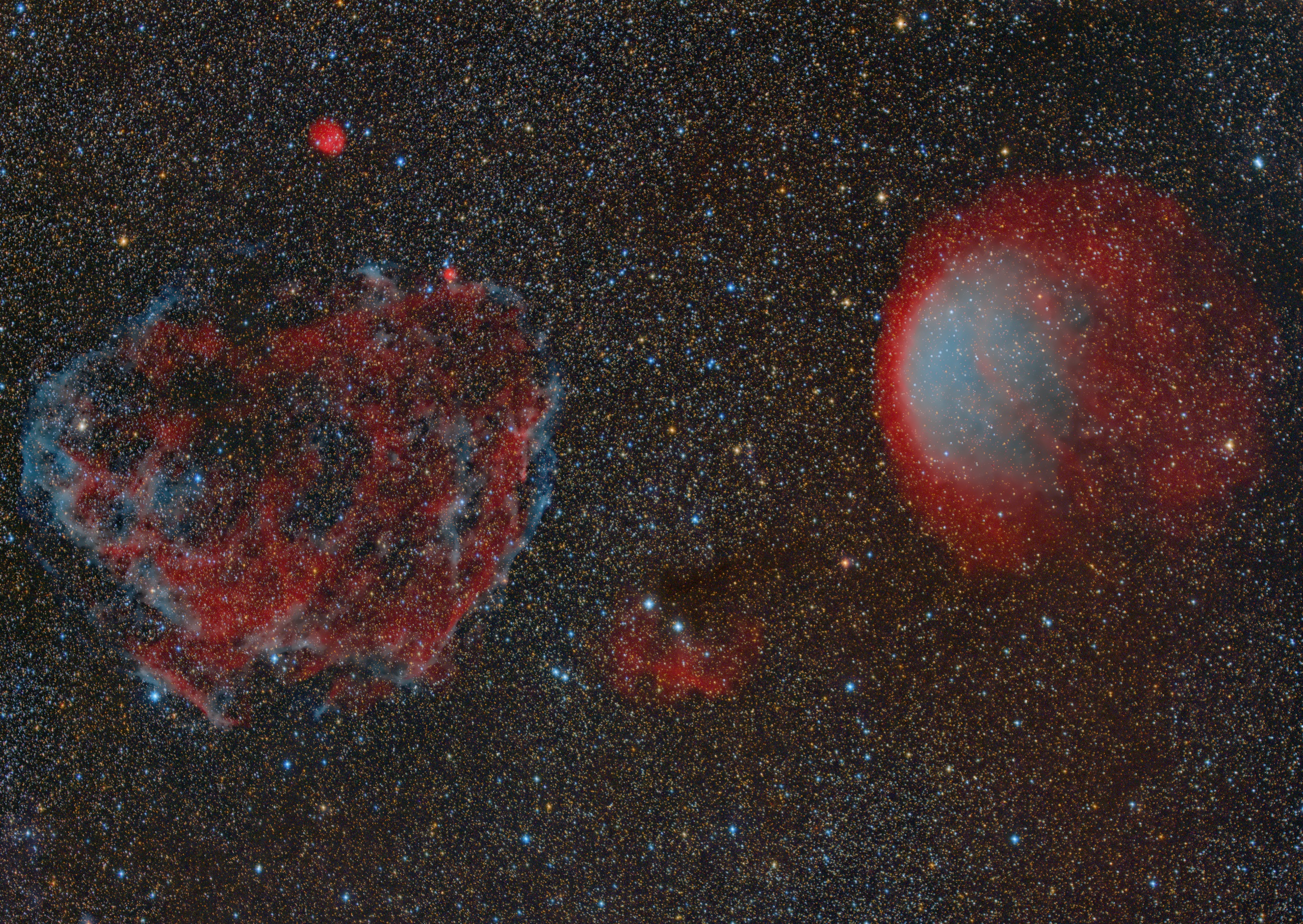 Sh2-221 (SNR), Sh2-216 (PN), Sh2-217, Sh2-219