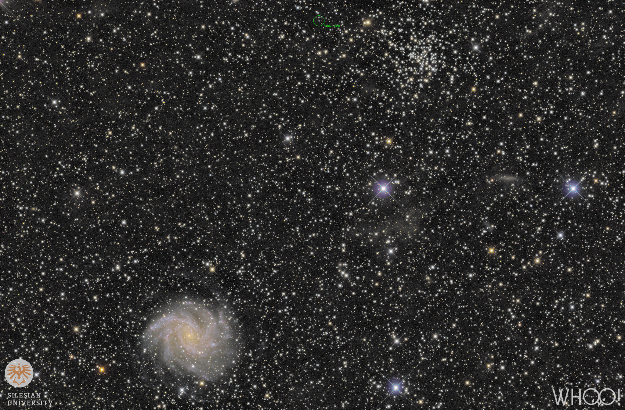 V0824 Cep (Fireworks galaxy, Ghost Bush Cluster nearby)