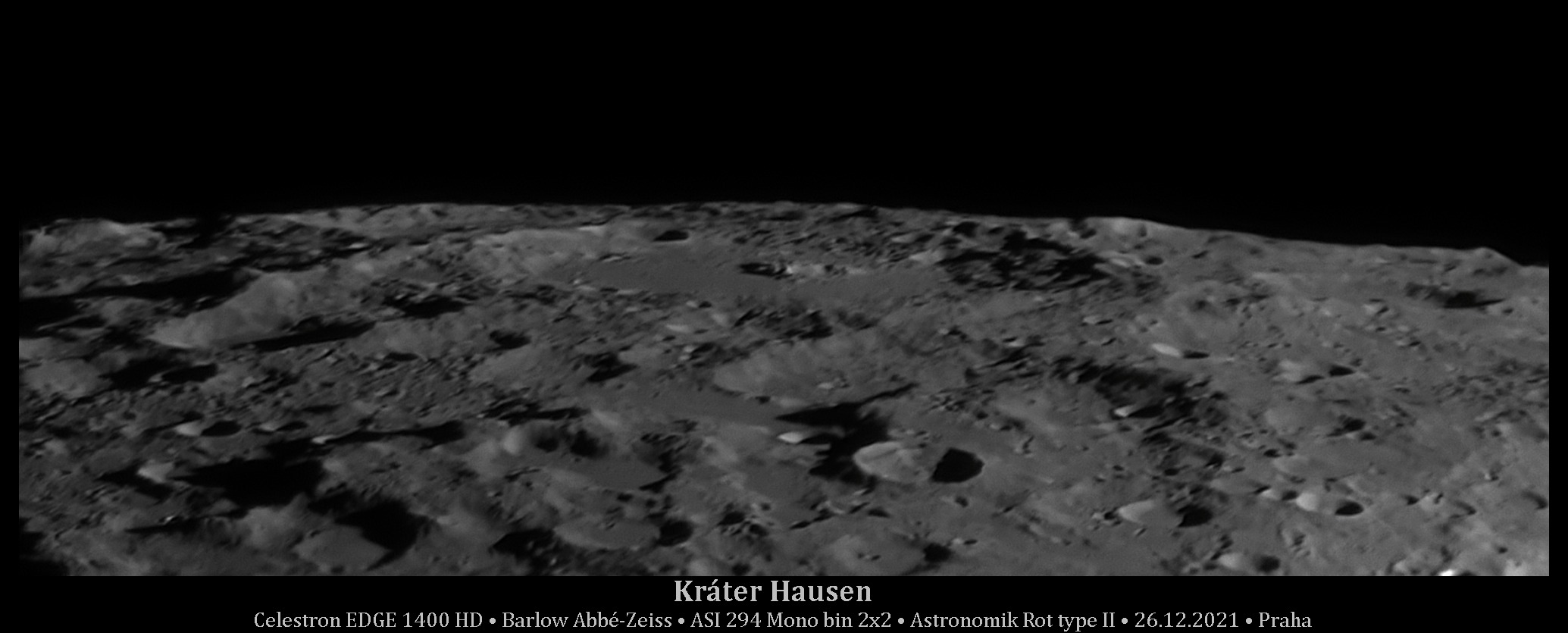 Kráter Hausen v poslední čtvrti
