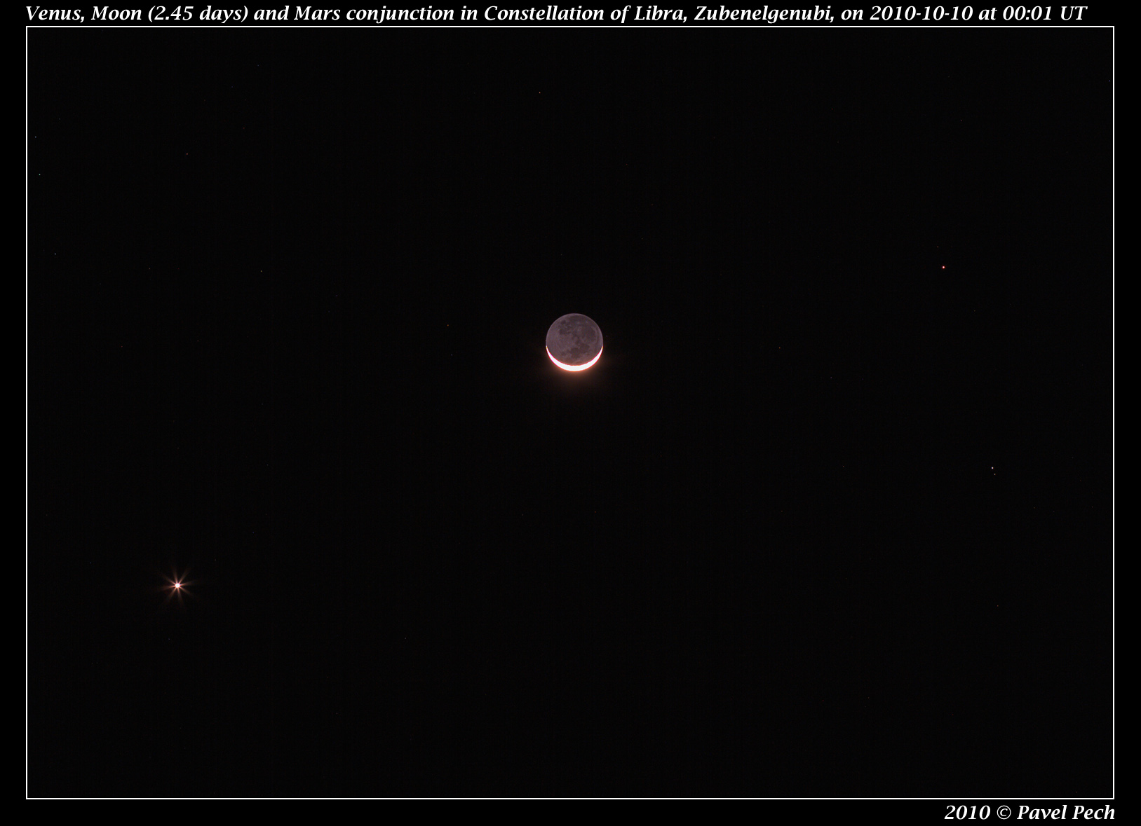 Venuše, Měsíc, Mars, Zubenelgenubi