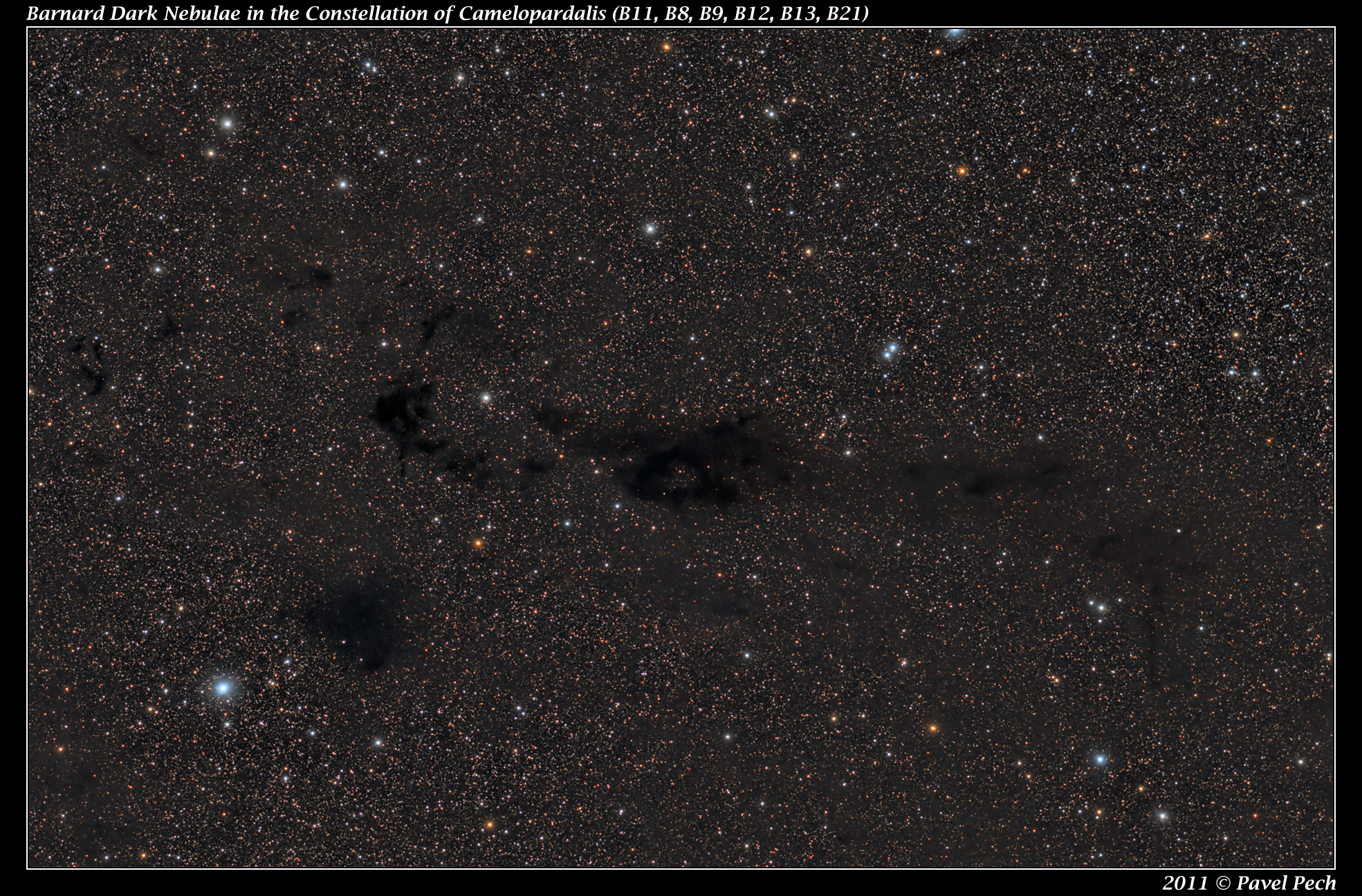 Barnard Dark Nebulae (B8, B9, B11, B12, B13, B21)