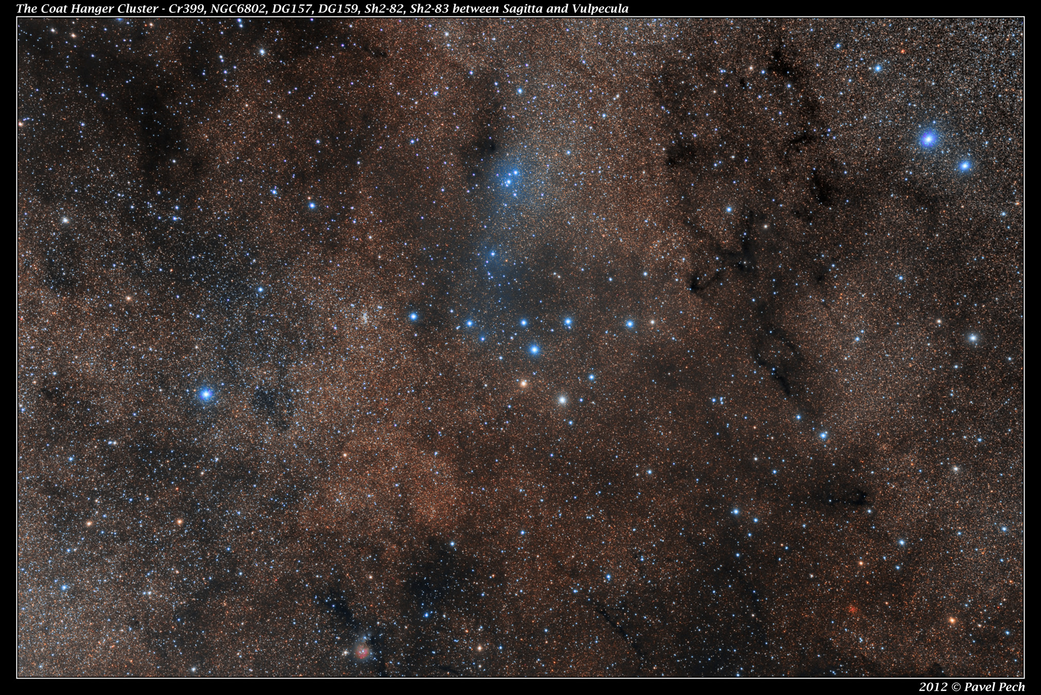 The Coat Hanger - Cr399, NGC6802, Sh2-82 - LRGB
