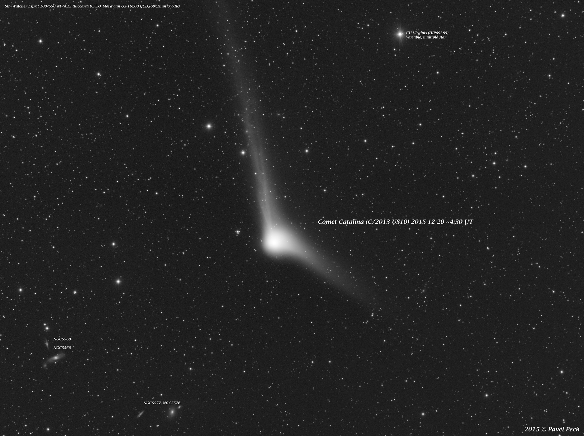 Catalina C/2013 US10 w/o startrails, annotated