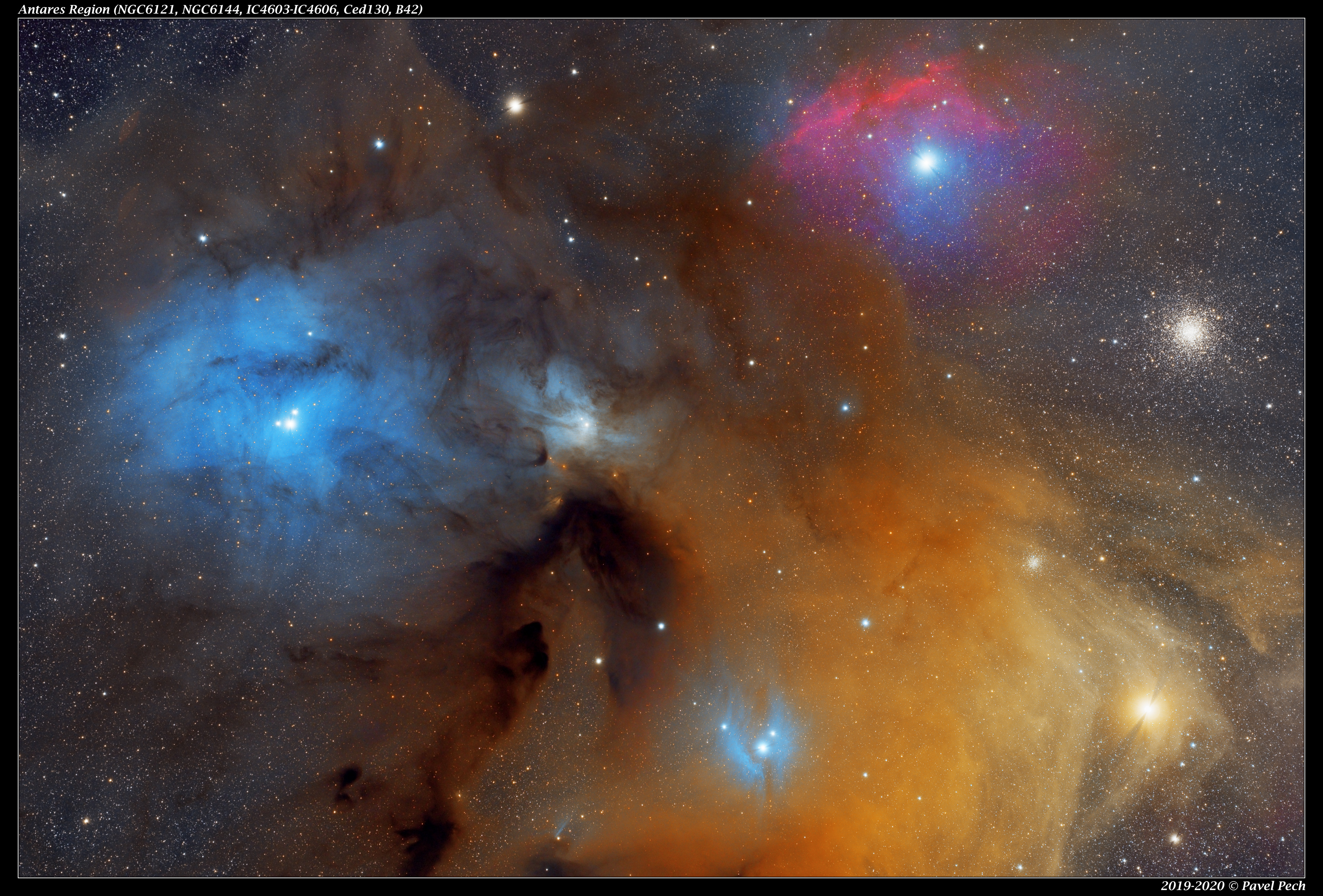 Antares Region (NGC6121, NGC6144, IC4603-IC4606, Ced130, B42)
