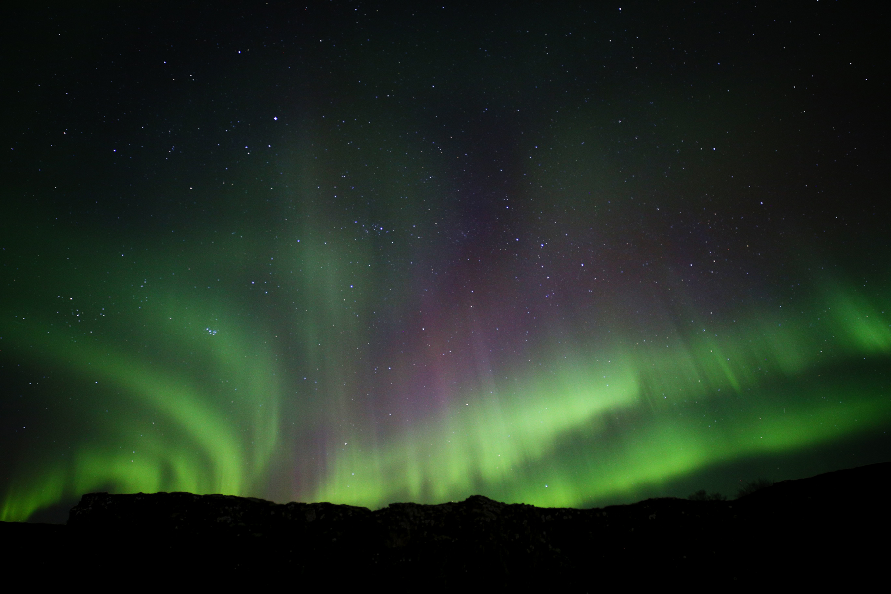 Aurora Borealis from Þingvellir - Northwest (23:50)