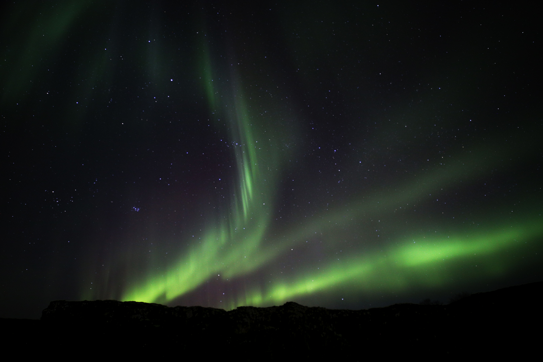 Aurora Borealis from Þingvellir - Northwest (23:59)