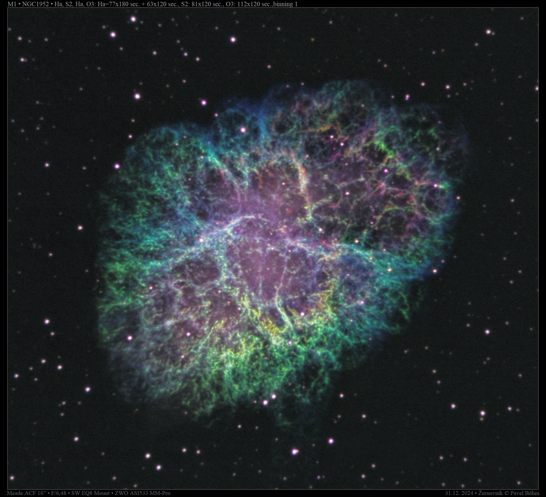 M1 (NGC1952) Ha, S2, Ha, O3