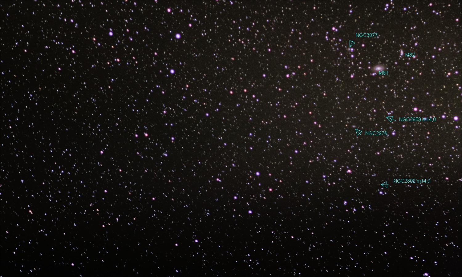 DSO bez dalekohledu a bez montáže (M81 a M82)