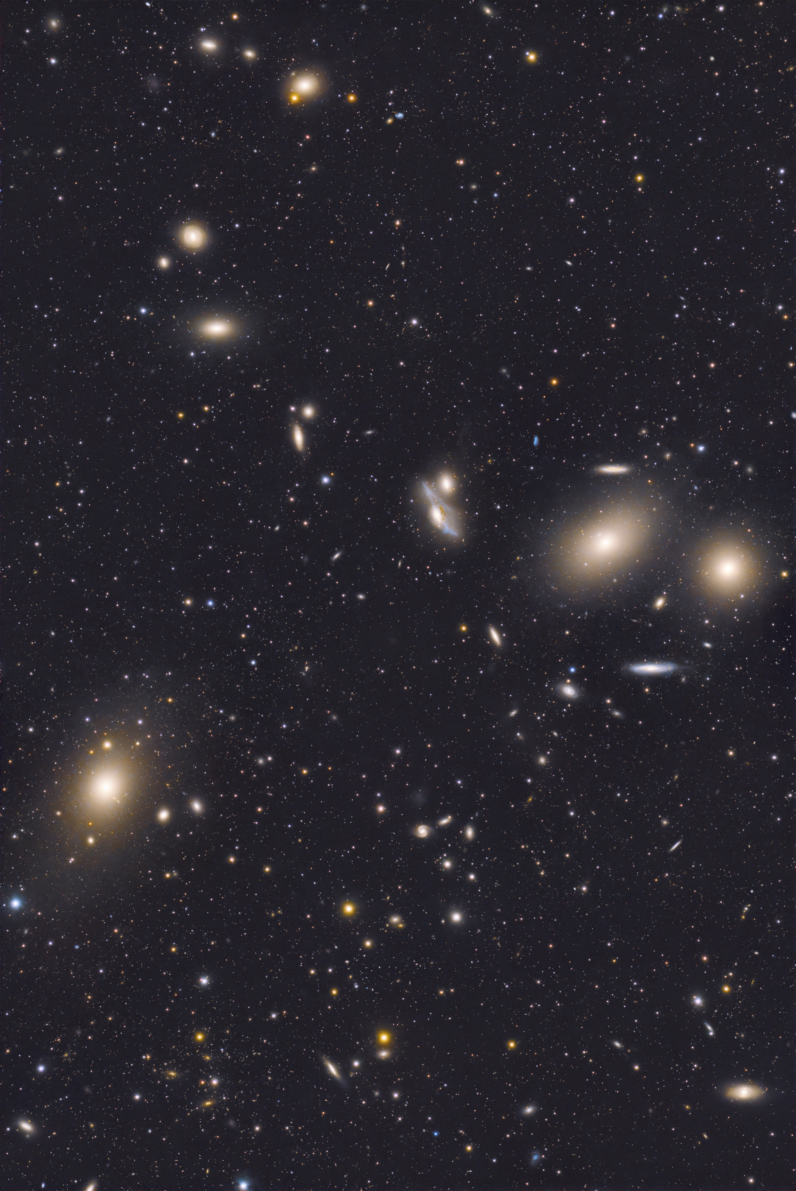 Markarian chain, M86, M84, NGC4438, M87
