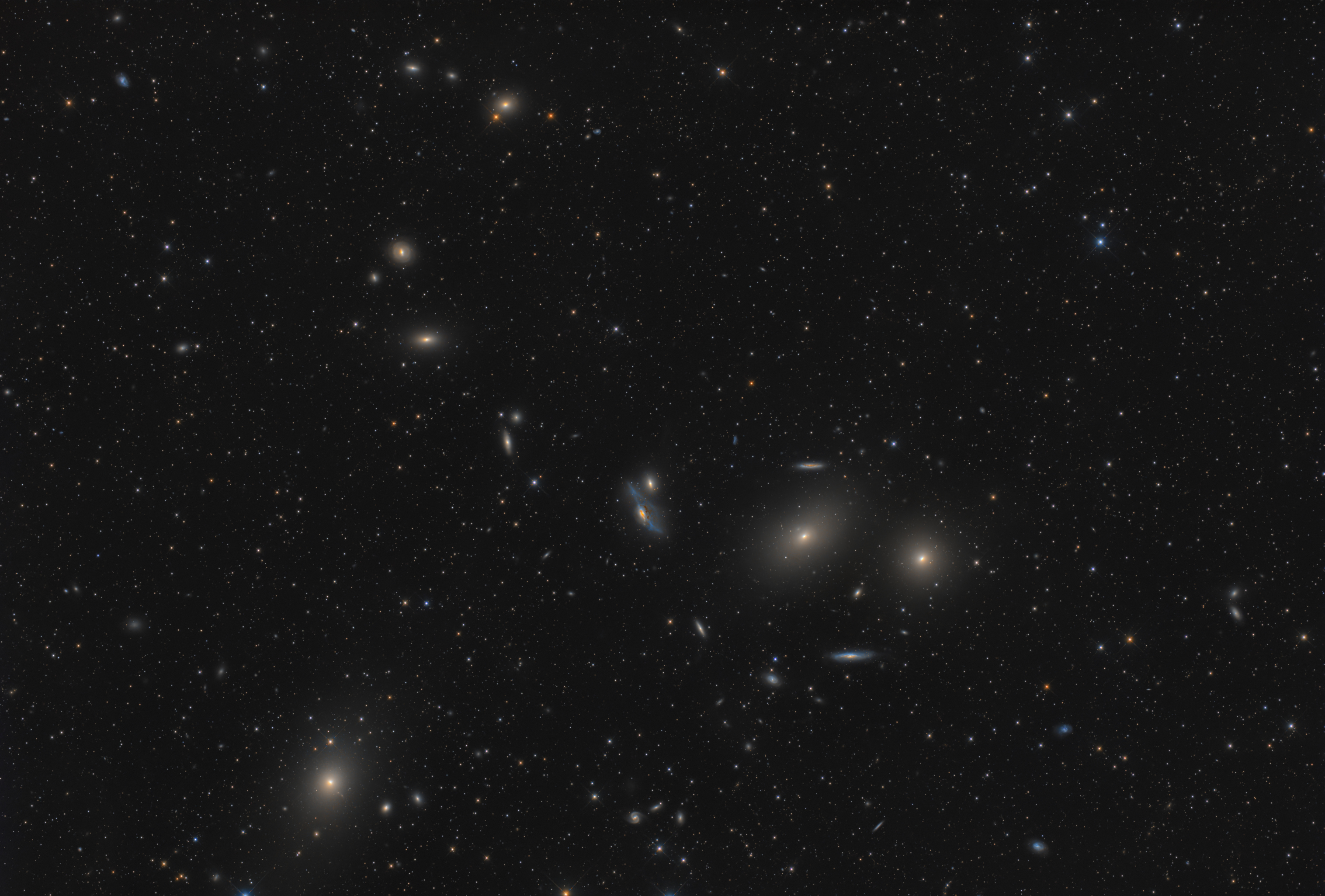 Markarian's chain, NGC4438, NGC4402, M84, M86, M87, ...