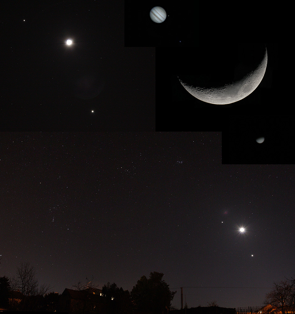 Seskupení Jupitera, Venuše a Měsíce 26.2.2012