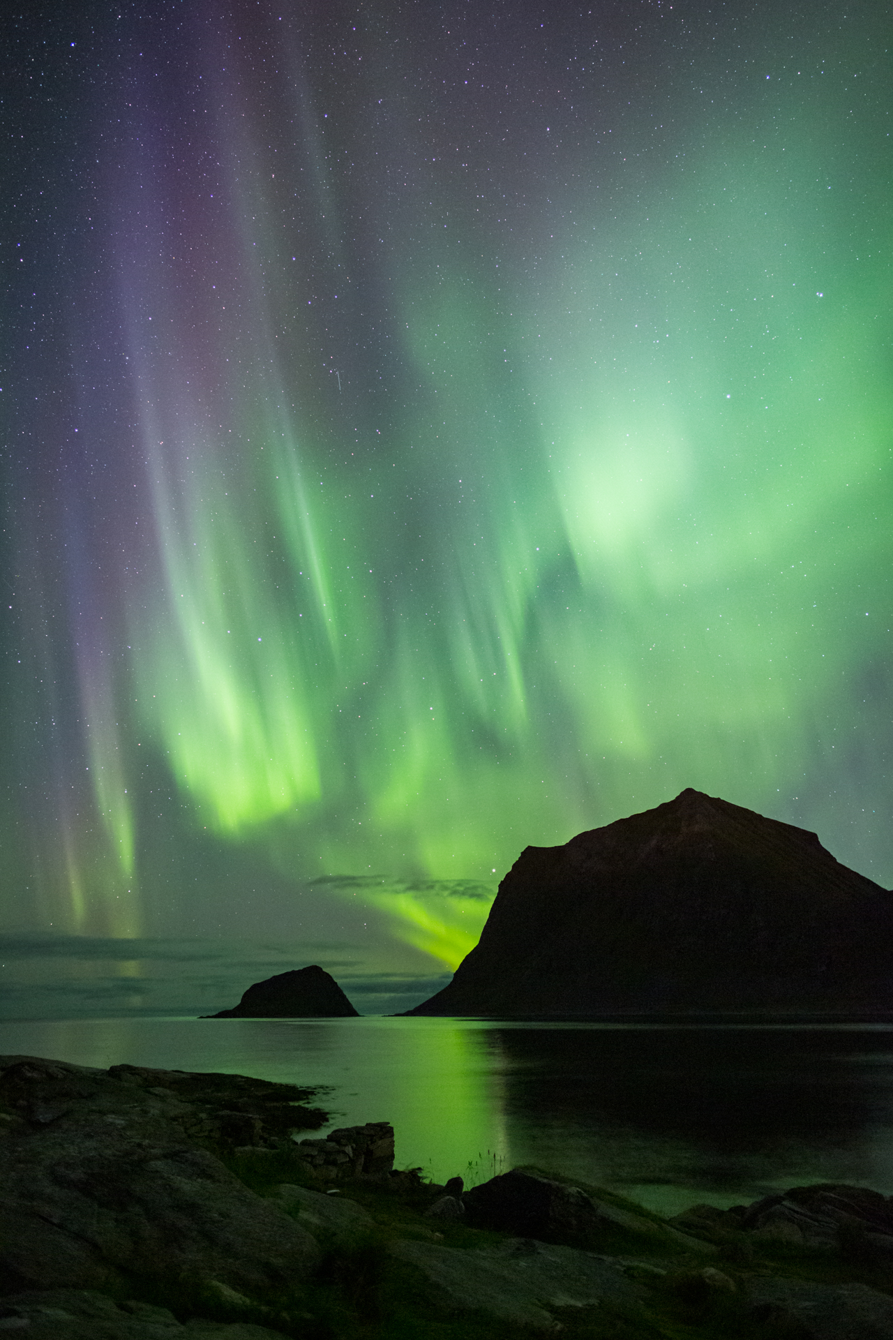 Polární záře 14.9.2021 - Norsko, Lofoty