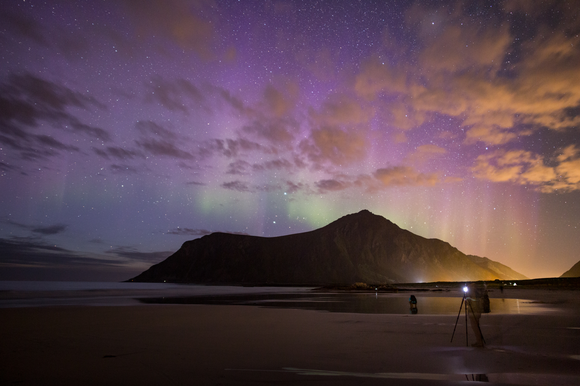 Polární záře 12.9.2021 - Norsko, Lofoty